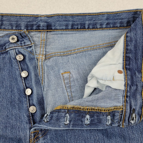 Levis 501XX Straight Leg Jeans Mens 36 x 32 Measures 35 x 30 100% Cotton Blue #2 - Picture 6 of 12